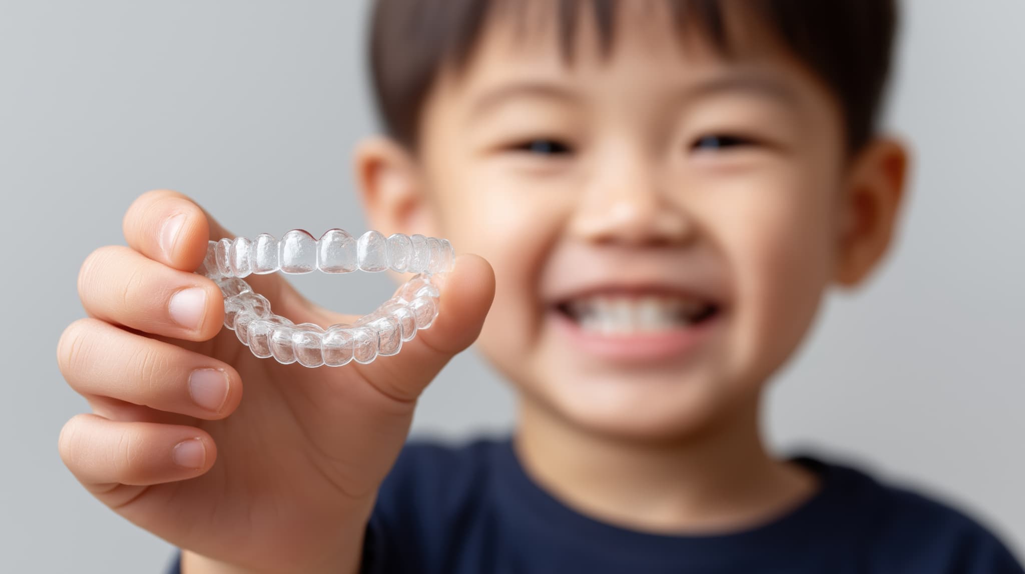 インビザライン・ファーストを持つ男の子